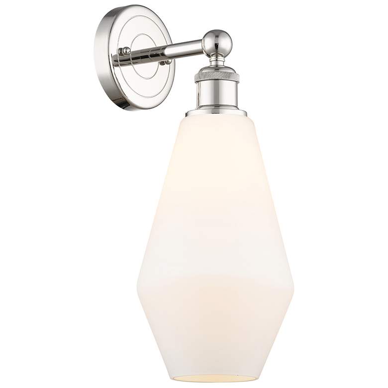 Image 1 Edison Cindyrella 16.5"High Polished Nickel Sconce With Cased White Sh