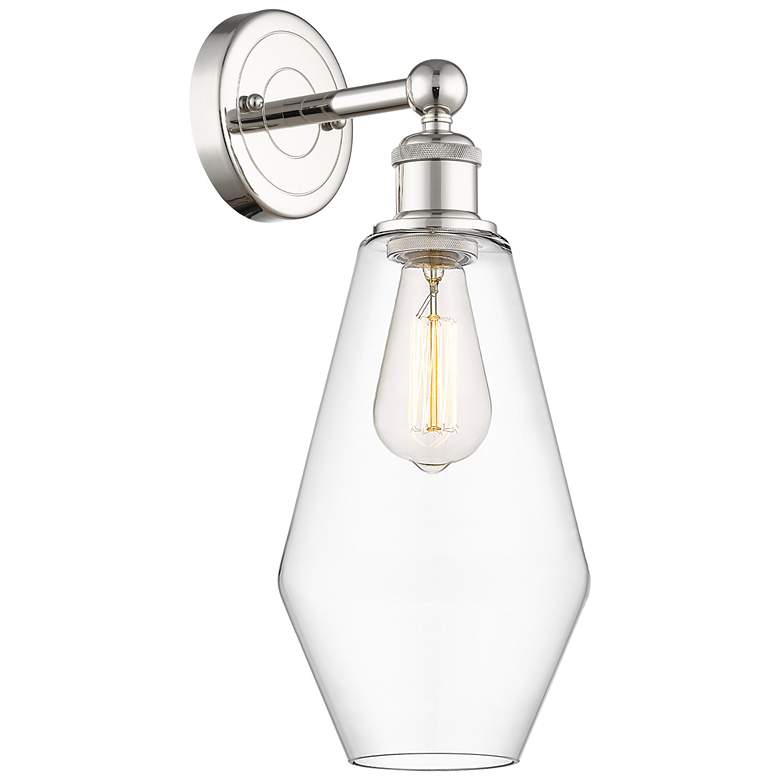 Image 1 Edison Cindyrella 16.5"High Polished Nickel Sconce With Clear Shade