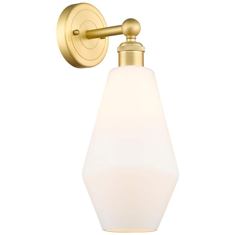 Image 1 Edison Cindyrella 16.5"High Satin Gold Sconce With Cased Matte White S