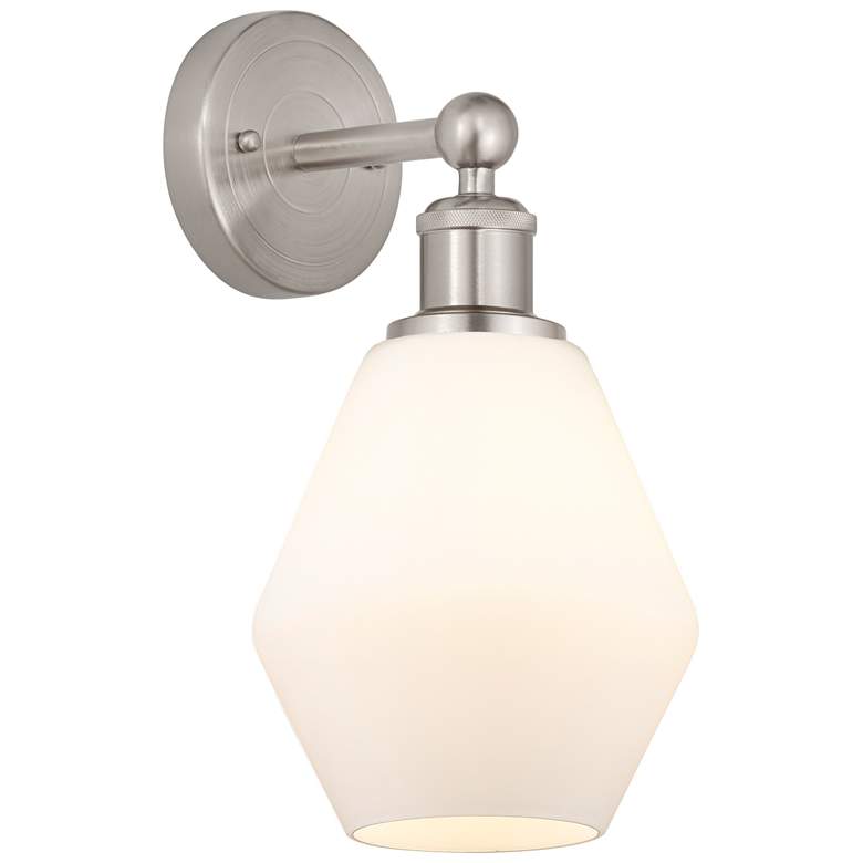 Image 1 Edison Cindyrella 6" Brushed Satin Nickel Sconce w/ Cased Matte White