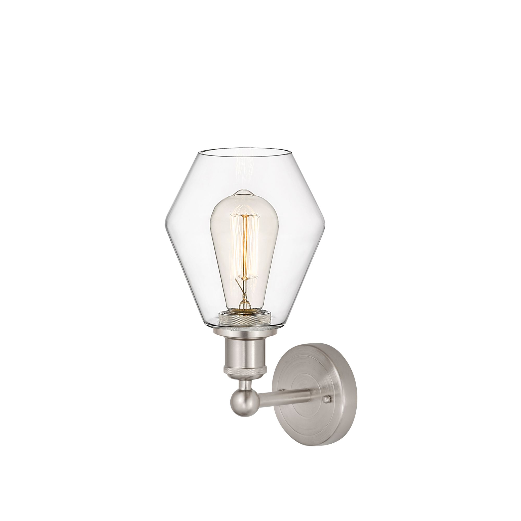 Image 3 Edison Cindyrella 6" Brushed Satin Nickel Sconce w/ Clear Shade more views