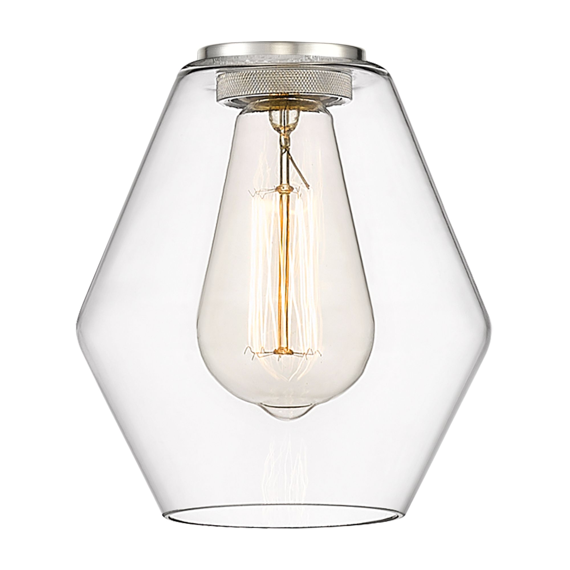 Image 5 Edison Cindyrella 6" Brushed Satin Nickel Sconce w/ Clear Shade more views