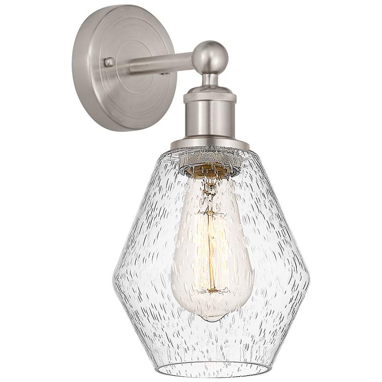 Image 1 Edison Cindyrella 6" Brushed Satin Nickel Sconce w/ Seedy Shade