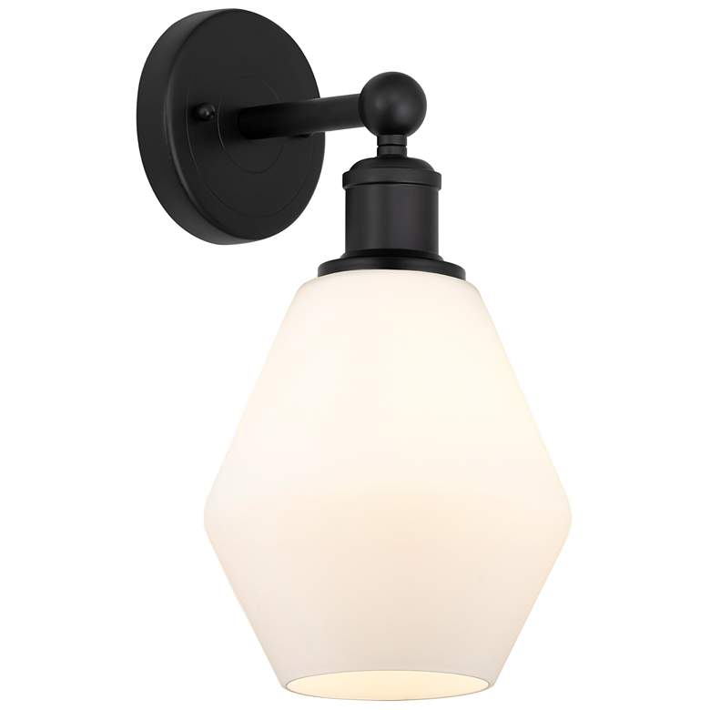 Image 1 Edison Cindyrella 6" Matte Black Sconce w/ Cased Matte White Shade