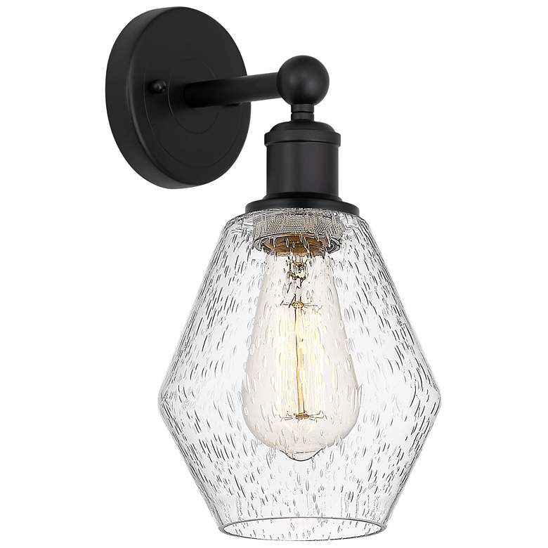 Image 1 Edison Cindyrella 6" Matte Black Sconce w/ Seedy Shade
