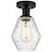 Edison Cindyrella 6" Oil Rubbed Bronze Semi Flush Mount w/ Seedy Shade