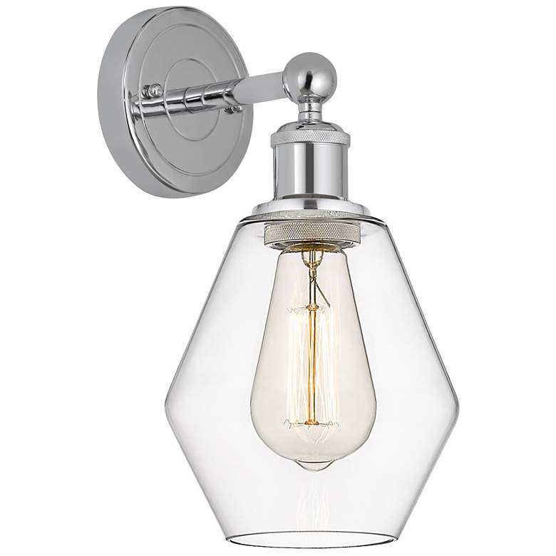 Image 1 Edison Cindyrella 6" Polished Chrome Sconce w/ Clear Shade