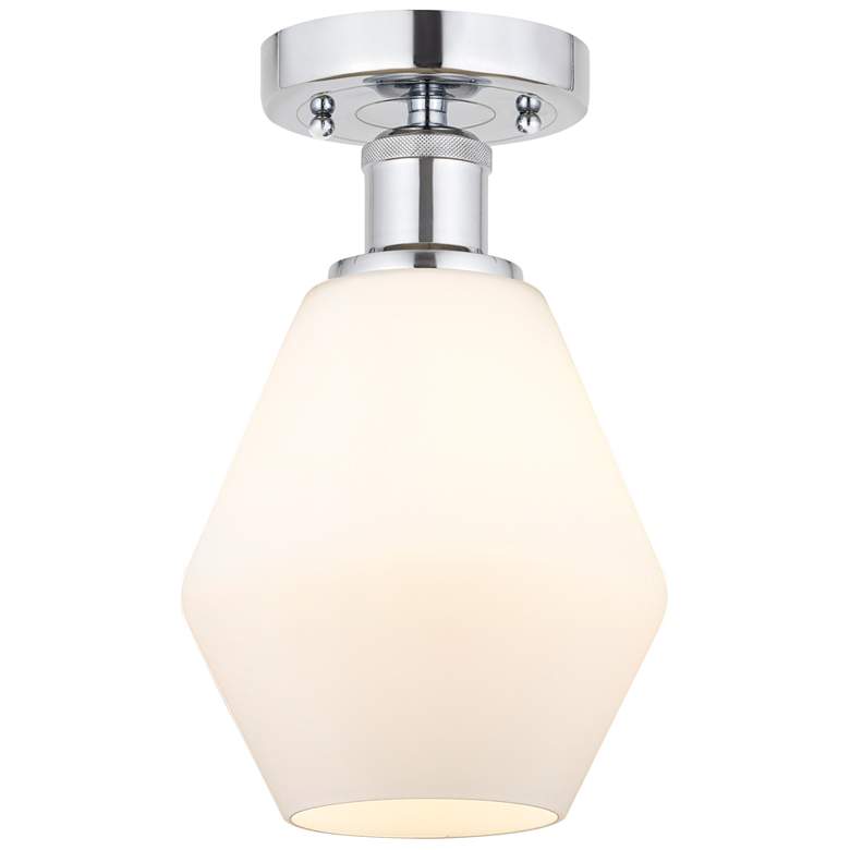 Image 1 Edison Cindyrella 6" Polished Chrome Semi Flush Mount w/ Cased White S