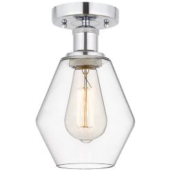 Edison Cindyrella 6" Polished Chrome Semi Flush Mount w/ Clear Shade