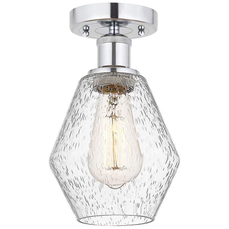 Image 1 Edison Cindyrella 6" Polished Chrome Semi Flush Mount w/ Seedy Shade