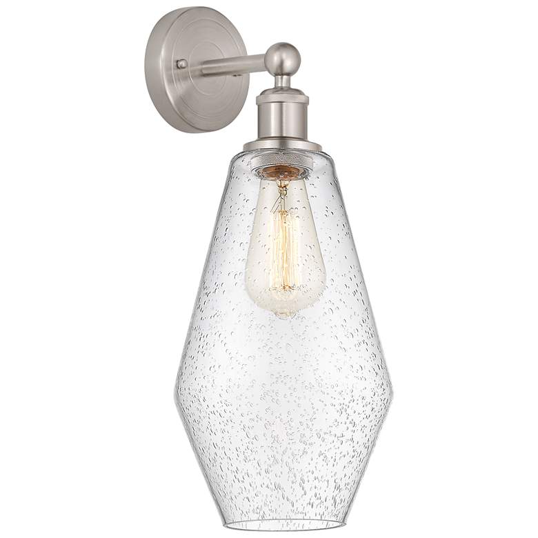Image 1 Edison Cindyrella 7" Brushed Satin Nickel Sconce w/ Seedy Shade