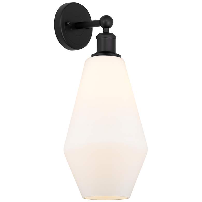 Image 1 Edison Cindyrella 7" Matte Black Sconce w/ Cased Matte White Shade