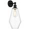 Edison Cindyrella 7" Matte Black Sconce w/ Clear Shade