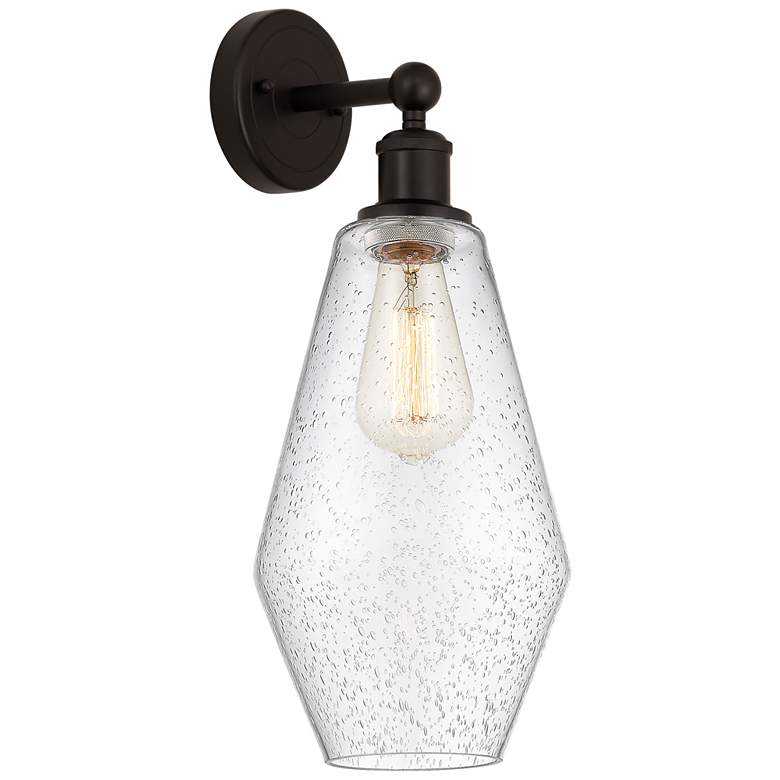Image 1 Edison Cindyrella 7" Oil Rubbed Bronze Sconce w/ Seedy Shade