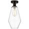 Edison Cindyrella 7" Oil Rubbed Bronze Semi Flush Mount w/ Clear Shade