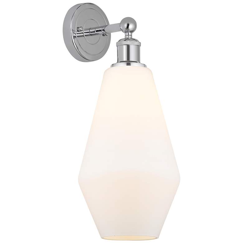Image 1 Edison Cindyrella 7" Polished Chrome Sconce w/ Cased Matte White Shade