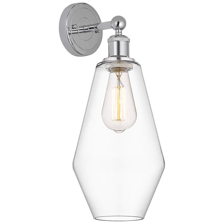 Image 1 Edison Cindyrella 7" Polished Chrome Sconce w/ Clear Shade