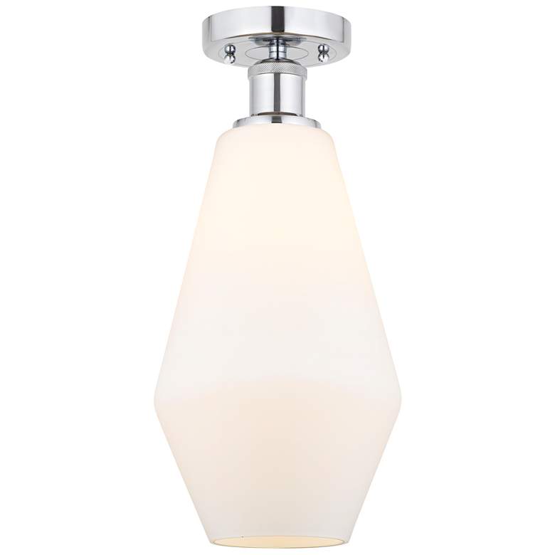 Image 1 Edison Cindyrella 7" Polished Chrome Semi Flush Mount w/ Cased White S