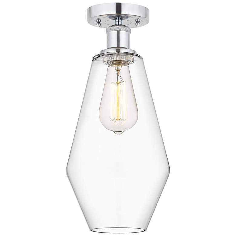 Image 1 Edison Cindyrella 7" Polished Chrome Semi Flush Mount w/ Clear Shade