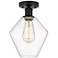 Edison Cindyrella 8" Matte Black Semi Flush Mount w/ Clear Shade