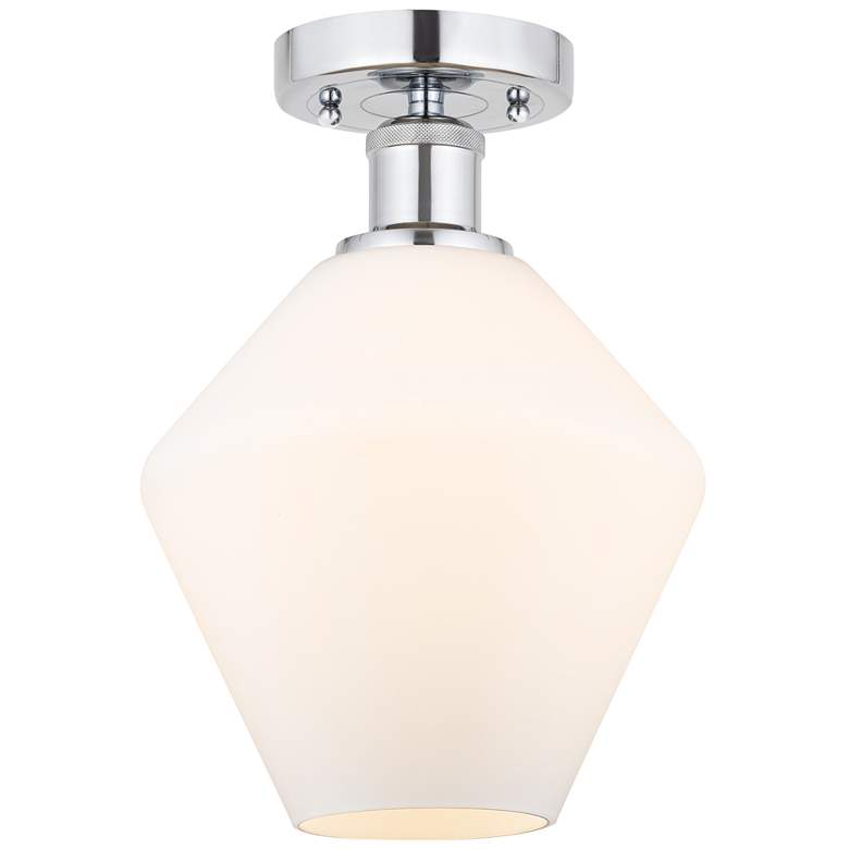 Image 1 Edison Cindyrella 8" Polished Chrome Semi Flush Mount w/ Cased White S