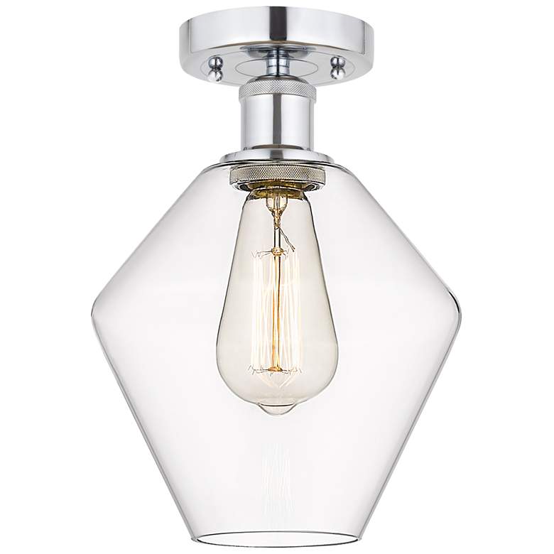 Image 1 Edison Cindyrella 8" Polished Chrome Semi Flush Mount w/ Clear Shade