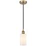1_Edison Clymer 4" Antique Brass Cord Hung Mini Pendant w/ Matte White S