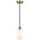 Edison Clymer 4" Antique Brass Cord Hung Mini Pendant w/ Matte White S