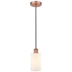 Edison Clymer 4" Antique Copper Cord Hung Mini Pendant w/ Matte White