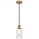 Edison Clymer 4" Brushed Brass Cord Hung Mini Pendant w/ Clear Shade