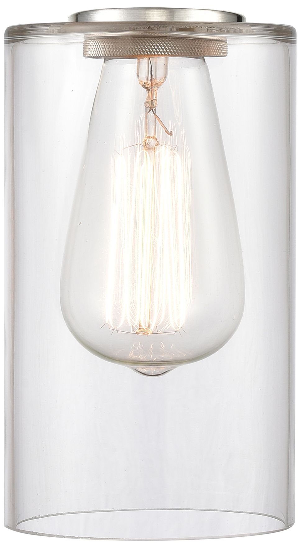 Image 5 Edison Clymer 4" Brushed Satin Nickel Sconce w/ Clear Shade more views