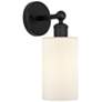 1_Edison Clymer 4" Matte Black Sconce w/ Matte White Shade