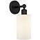 Edison Clymer 4" Matte Black Sconce w/ Matte White Shade