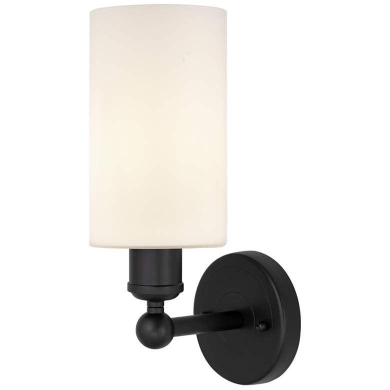 Image 2 Edison Clymer 4" Matte Black Sconce w/ Matte White Shade more views