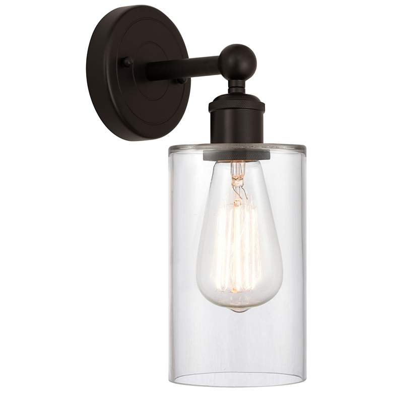 Image 1 Edison Clymer 4" Oil Rubbed Bronze Sconce w/ Clear Shade