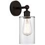 Edison Clymer 4" Oil Rubbed Bronze Sconce w/ Clear Shade