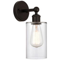 Edison Clymer 4" Oil Rubbed Bronze Sconce w/ Clear Shade