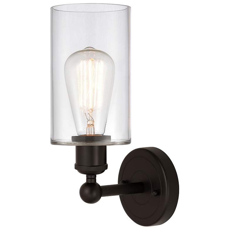 Image 2 Edison Clymer 4" Oil Rubbed Bronze Sconce w/ Clear Shade more views