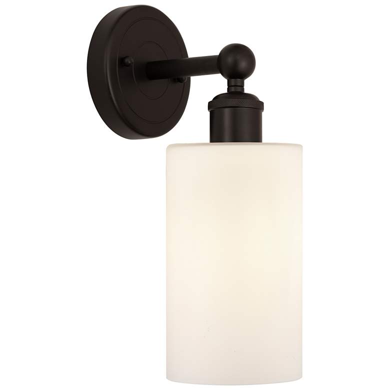 Image 1 Edison Clymer 4 inch Oil Rubbed Bronze Sconce w/ Matte White Shade