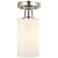 Edison Clymer 4" Semi-Flush Mount - Brushed Satin Nickel - Matte Whit