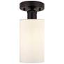 Edison Clymer  4" Semi-Flush Mount - Oil Rubbed Bronze - Matte White S