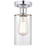 Edison Clymer  4" Semi-Flush Mount - Polished Chrome - Clear Shade