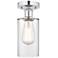 Edison Clymer  4" Semi-Flush Mount - Polished Chrome - Clear Shade