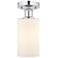 Edison Clymer 4" Semi-Flush Mount - Polished Chrome - Matte White Sha