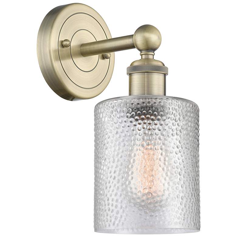 Image 1 Edison Cobbleskill 11.5"High Antique Brass Sconce With Clear Shade