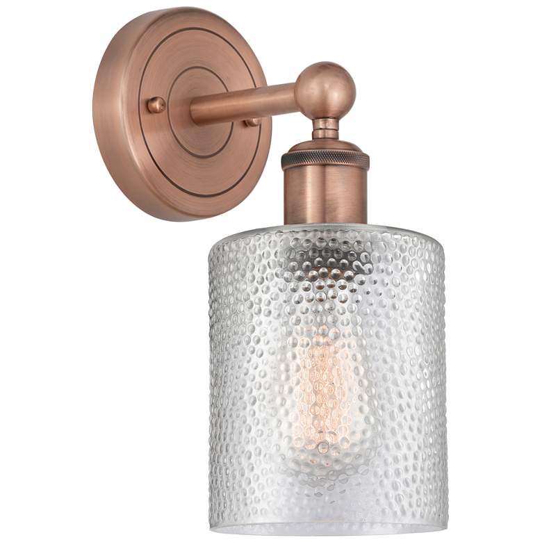 Image 1 Edison Cobbleskill 11.5"High Antique Copper Sconce With Clear Shade