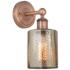 Edison Cobbleskill 11.5"High Antique Copper Sconce With Mercury Shade