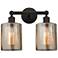 Edison Cobbleskill 14" 2-Light Bronze Bath Light w/ Mercury Shade