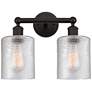 Edison Cobbleskill 14" 2-Light Oil Rubbed Bronze Bath Light w/ Clear S