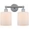 Edison Cobbleskill 14" 2-Light Polished Chrome Bath Light w/ White Sha